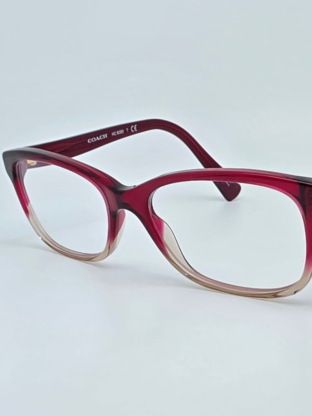 Coach HC6089 5484 Red Sand Gradient Cat Eye Eyeglasses Frame 51-16-135